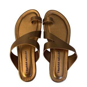 Tamara Mellon Gold Metallic Sandals SZ 7